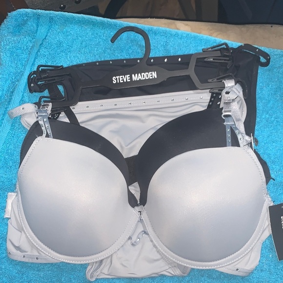 Steve Madden Other - Steve Madden Black and Gray Bra and Panties set